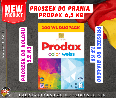 Prodax: Niemiecka Perfekcja w Detergentach – Proszki i Żele do Prania Zapewniające Czystość i Świeżość w Dąbrowie Górniczej